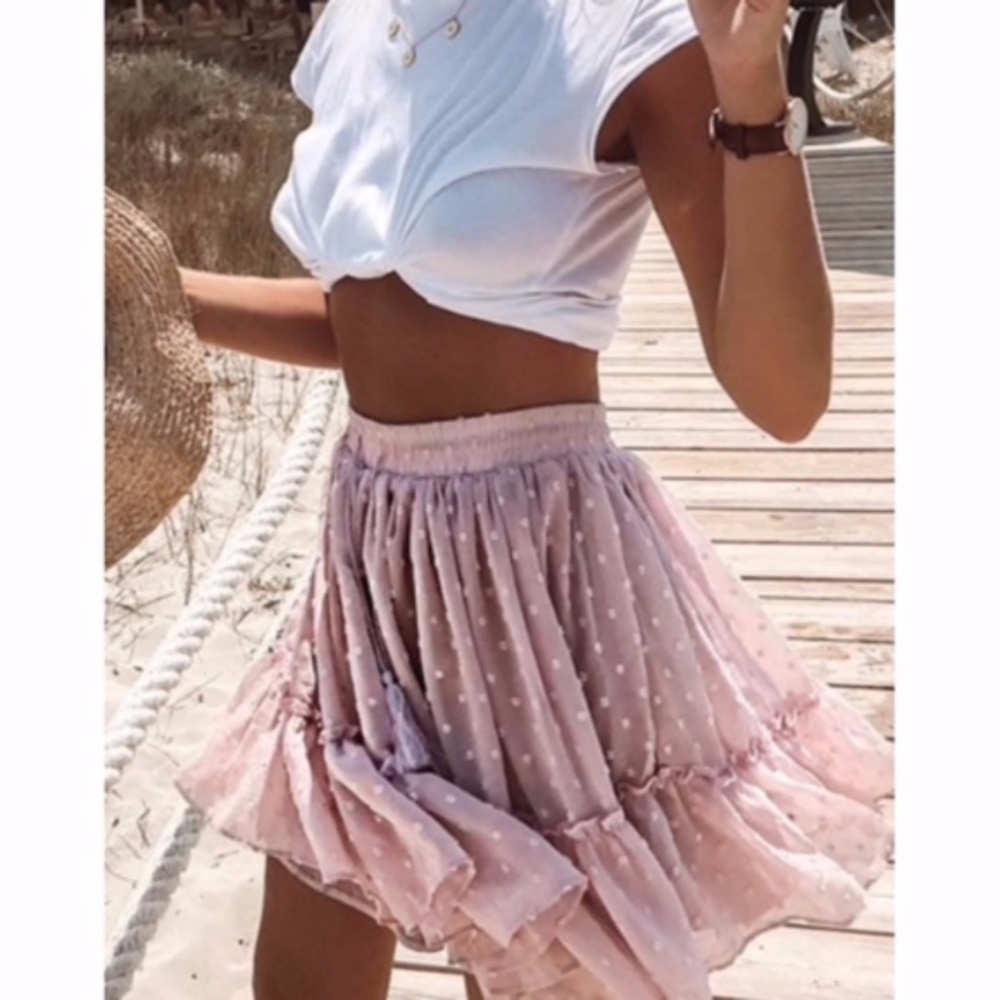 CYNTHIA Mini Skirt - BLUSH - Picture 1 of 4